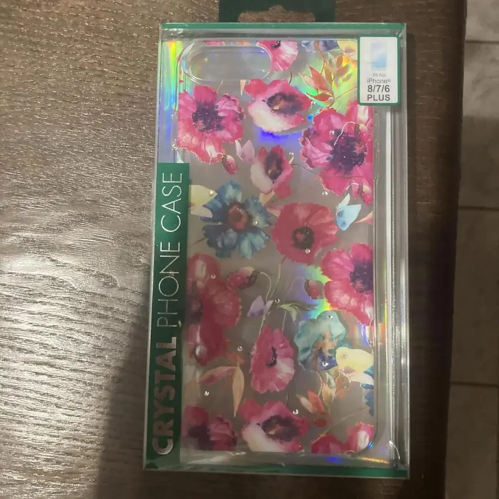 Crystal Phone‎ Case Floral iPhone 8/7/6 Plus